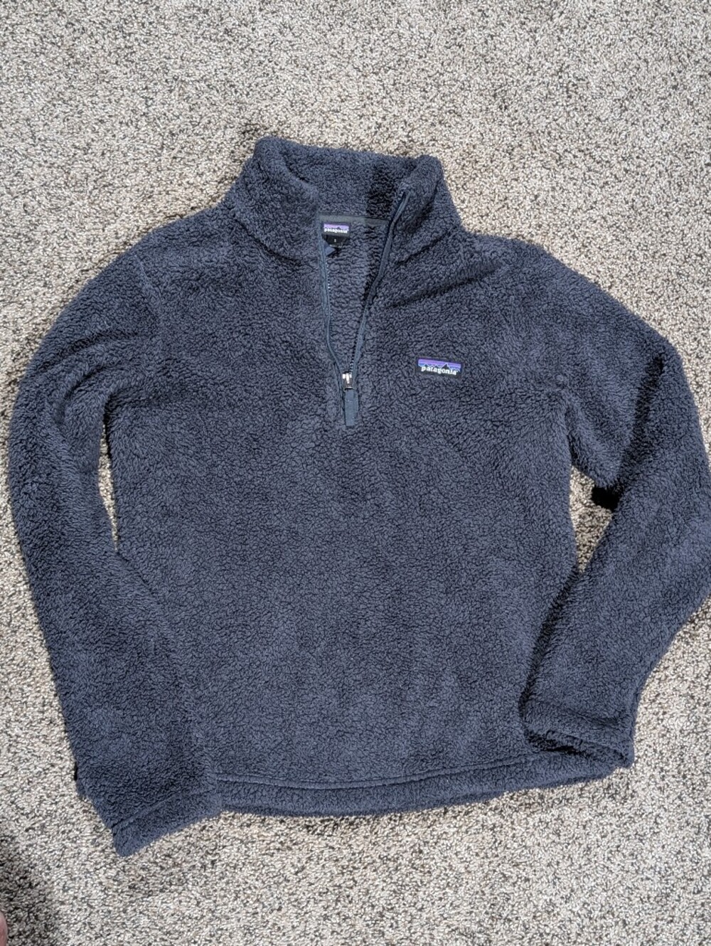 Patagonia Los Gatos Charcoal Sherpa 1/4 Zip Pullover